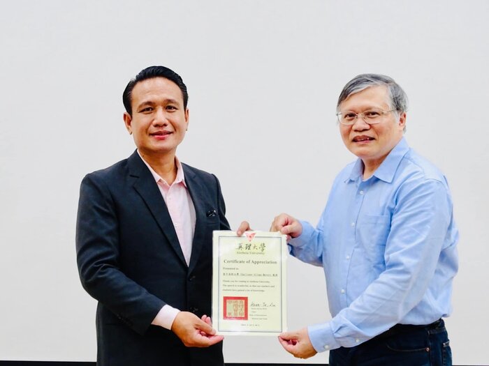 邀請到菲律賓腳妹校聖卡洛斯大學 Matero 教授蒞臨演講。圖片